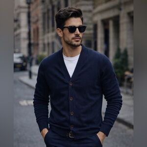 Brooks Brothers Navy Blue Men's Cardigan
